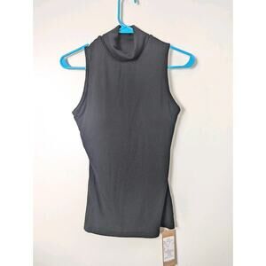 OGL Move Womens Size S Turtle Neck Sleeveless Built In Bra Cashmere Black NEW